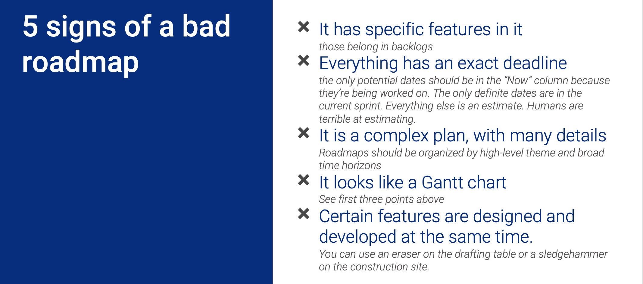 5 signs of a bad UX roadmap