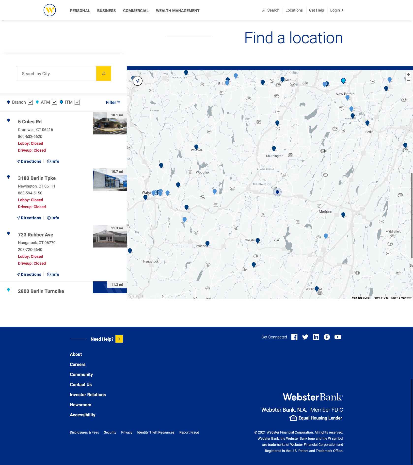 Websterbank.com location finder